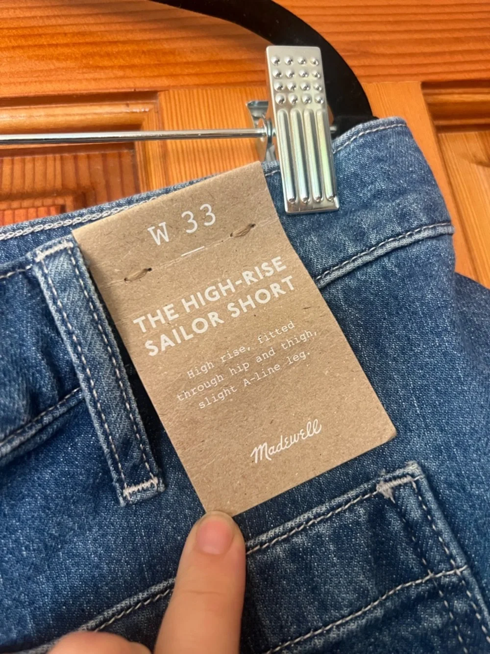 NWT Madewell Dark Blue Denim High-Rise Pocket Shorts - Picture 2 of 6